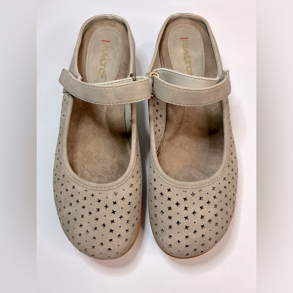 Rialto Vinto Taupe Wedge Clog/Mule Slip On